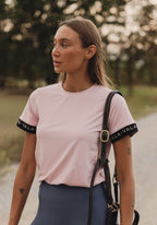 VALA Equestrian Training T Shirt in Pastel Pink Front