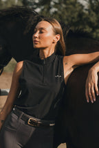 Elsa Mesh S/Less Zip - Black