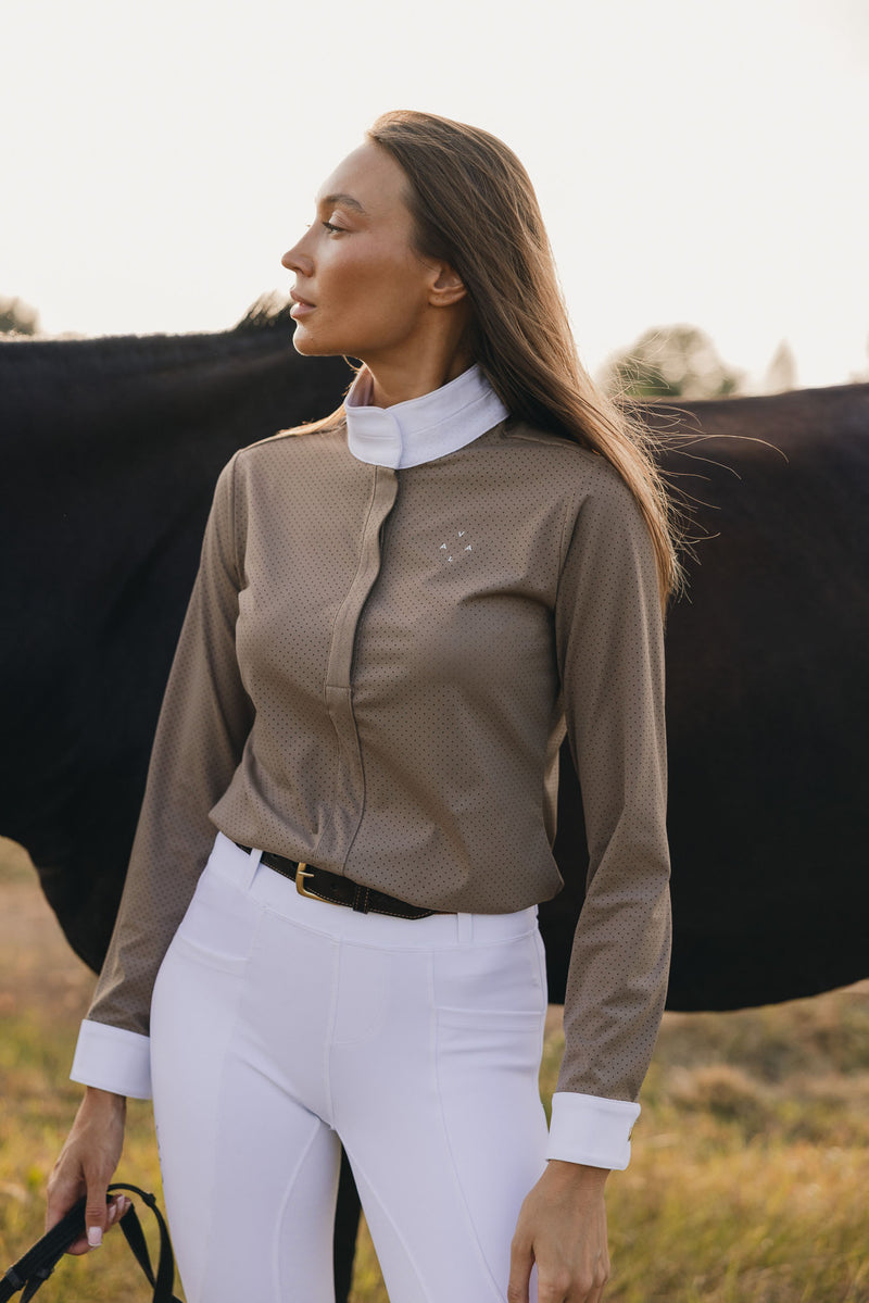 Mesh Show Long Sleeve Shirt - Mocha