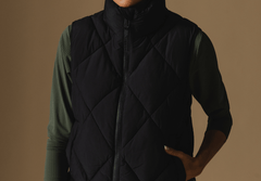 Diamond Quilted Vest - Black