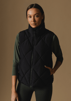 Diamond Quilted Vest - Black