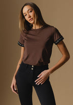 Chocolate VALA Training Tee - Front tucked