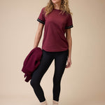VALA Equestrian Training T Shirt in Deep Cherry