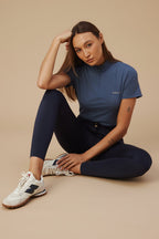 Elsa Mesh Short Sleeve Zip - Slate Blue