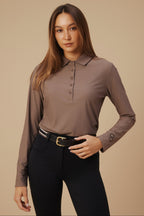 Alegra Long Sleeve Polo - Taupe