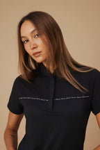 Maison Spliced Short Sleeve Polo - Black