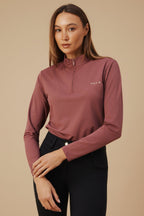 Elsa Mesh Long Sleeve Zip - Dark Berry