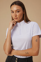 Elsa Mesh Short Sleeve Zip - Lilac
