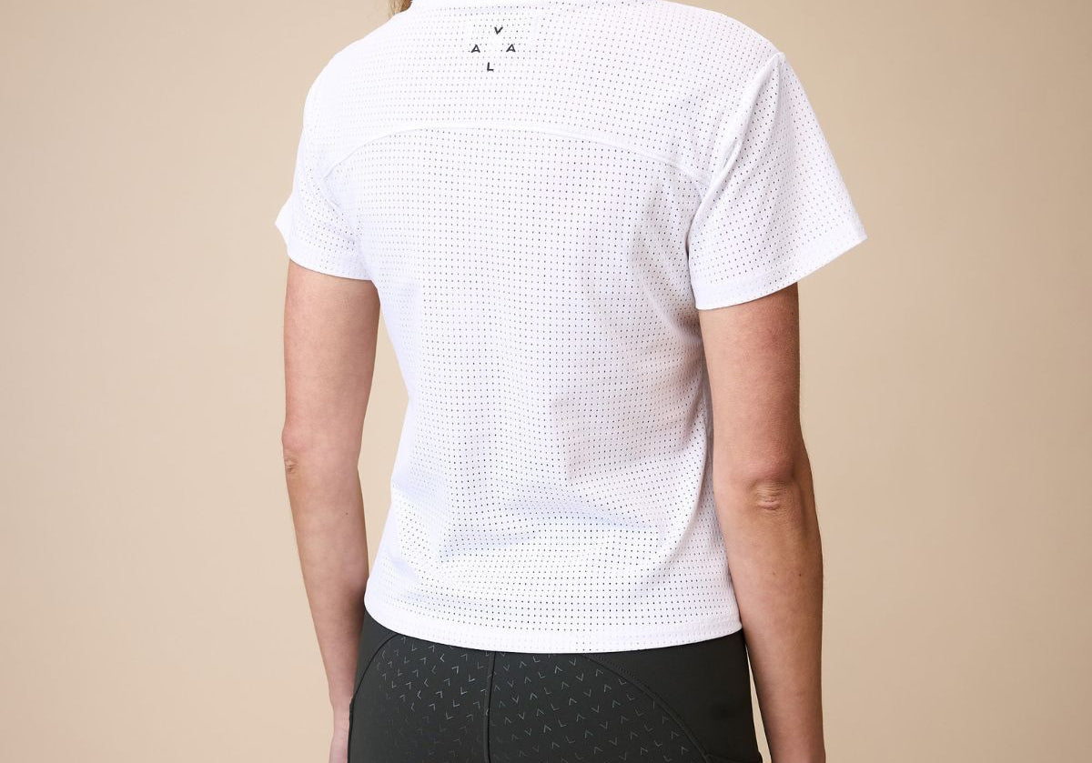 Mesh Tee in White - Back