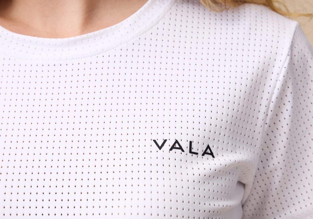 Mesh Tee in White - Logo Details