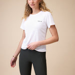 Mesh Tee in White - Closeup