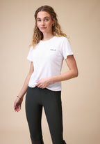 Mesh Tee in White - Closeup