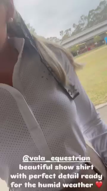 Load video: Mesh Show Long Sleeve Shirt - White
